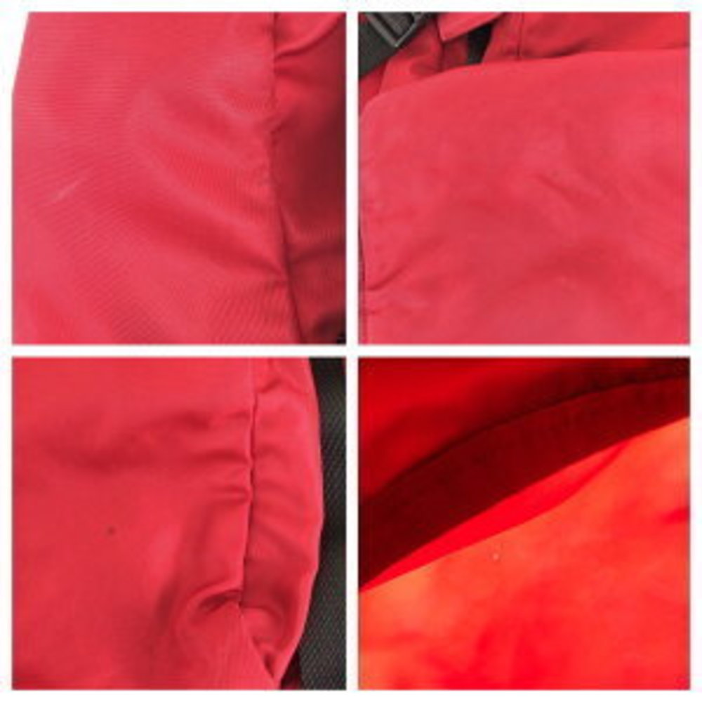 Prada Tessuto Triangular Red Khaki Green Nylon Ba… - image 4